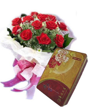 MoonCakes 12 red roses